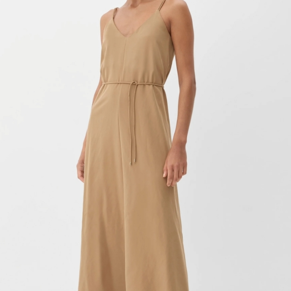TomorrowLand Suede Tan Midi Dress